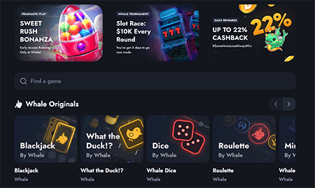 Онлайн-казино Whale Casino. Скачайте приложение и зарегистрируйтесь.